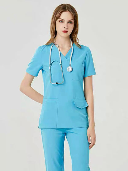 Surgical Scrubs Clothing Short Sleeve Set