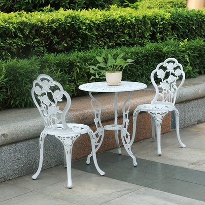 Outdoor Iron Table And Chair Three-piece Set