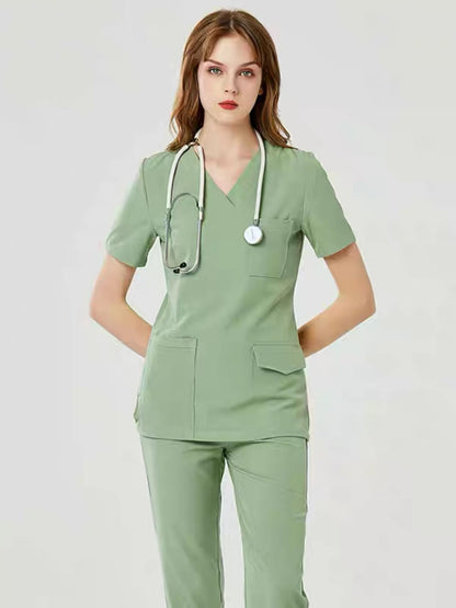 Surgical Scrubs Clothing Short Sleeve Set