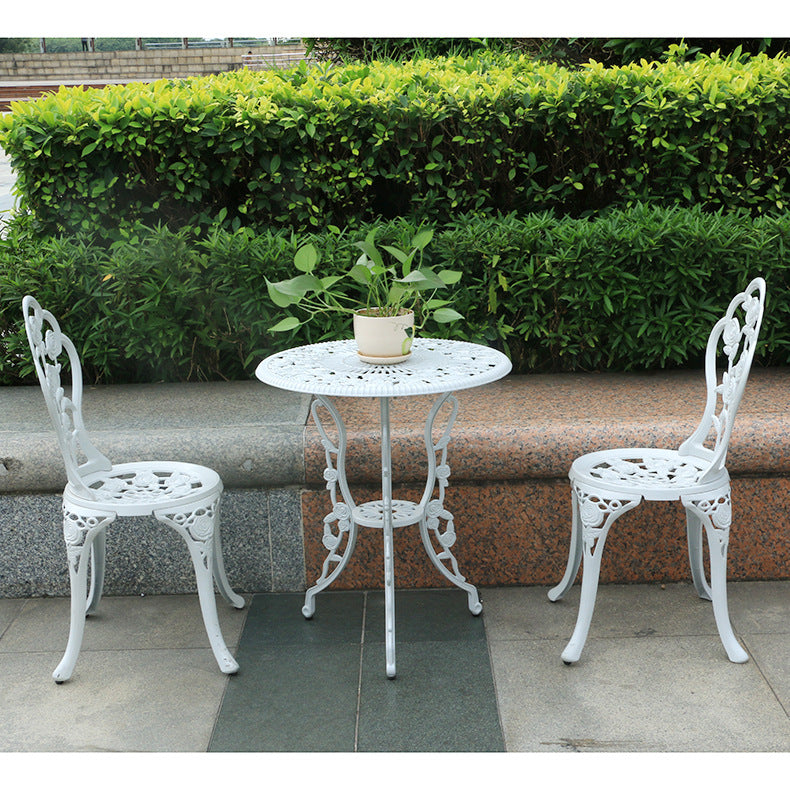 Outdoor Iron Table And Chair Three-piece Set