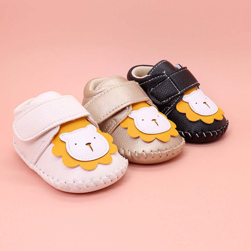 Baby Cartoon Bear Patched Pattern Soft Sole Shoes